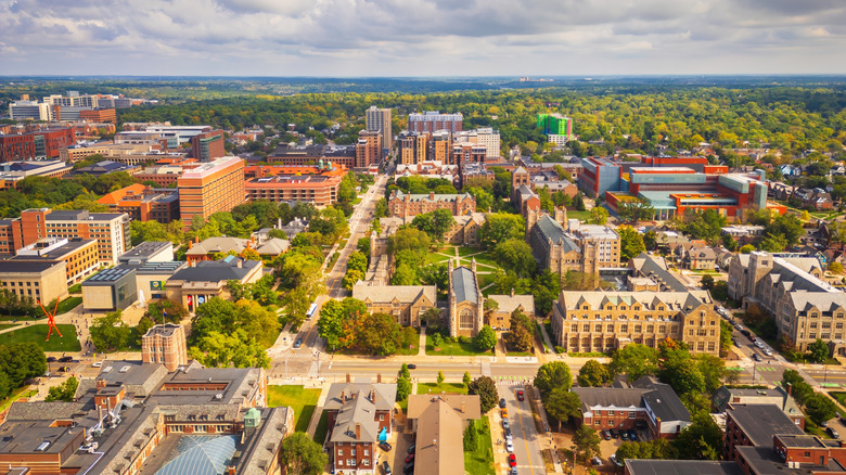 aerial view of Ann Arbor