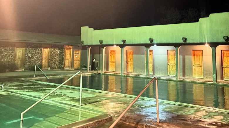Miracle Hot Springs pool at night