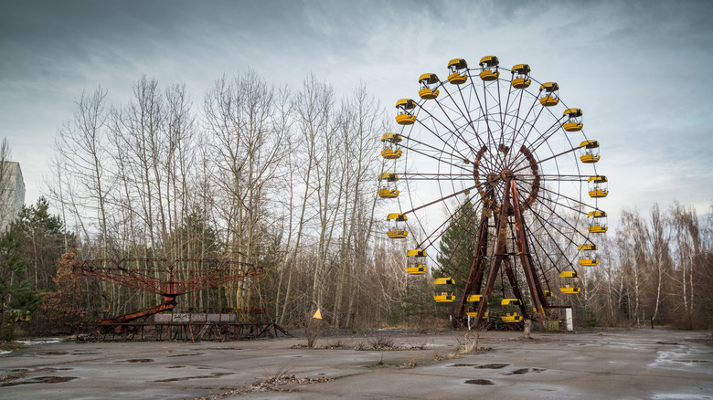 View of ferris wheel at Chernobyl 