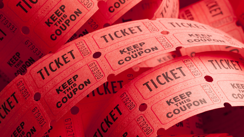 Red ticket stubs