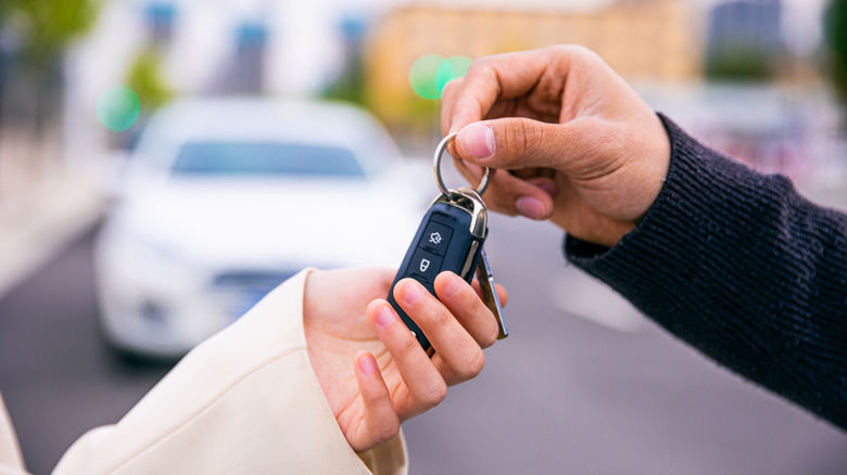 taking keys for rental car