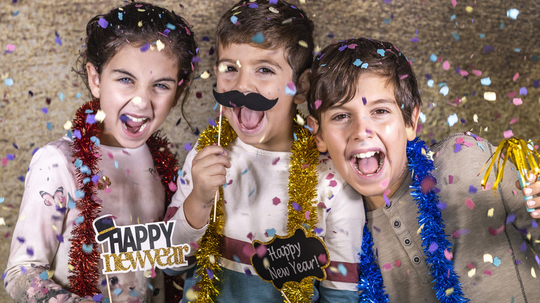 Children celebrating New Year's Eve