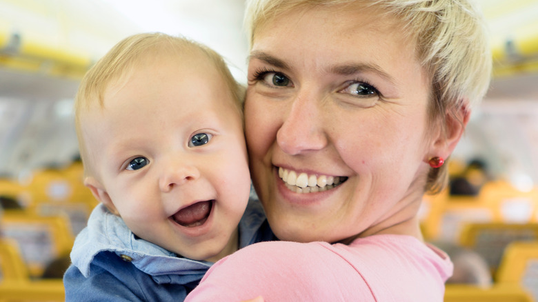 Happy mom with baby