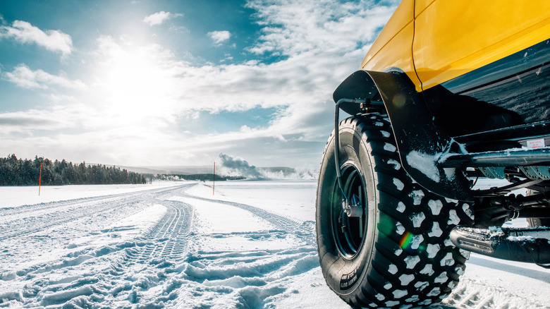 winter snowcoach at Yellowstone Park 