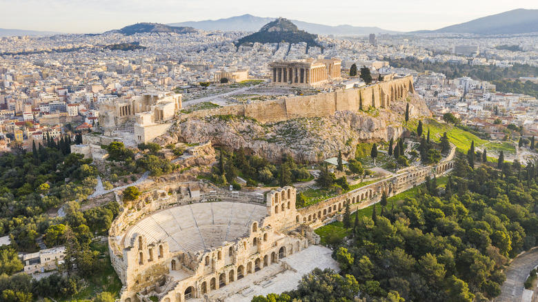 the Acropolis from above in Athens