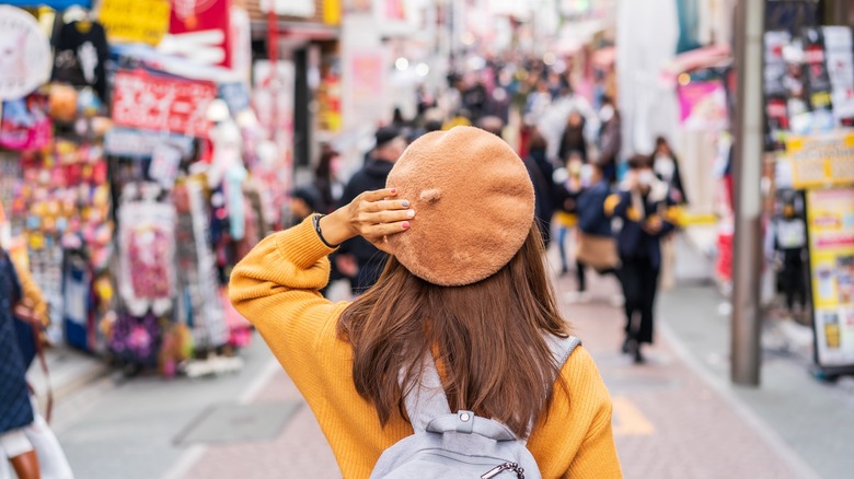 traveler on streets of Harajuku