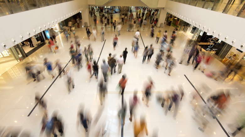 busy airport shopping area