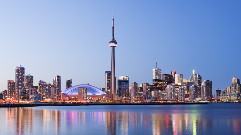 Downtown Toronto skyline at twilight