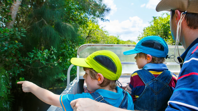 Family on an airboat