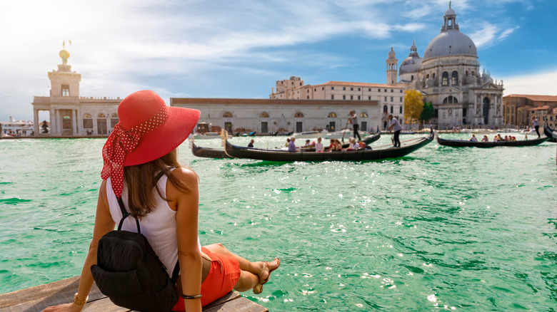 Female traveler in Venice