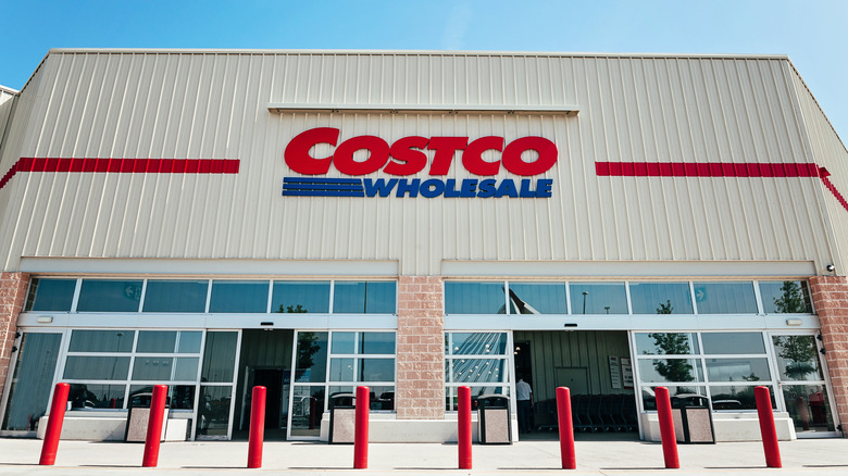 A Costco storefront with the doors open.