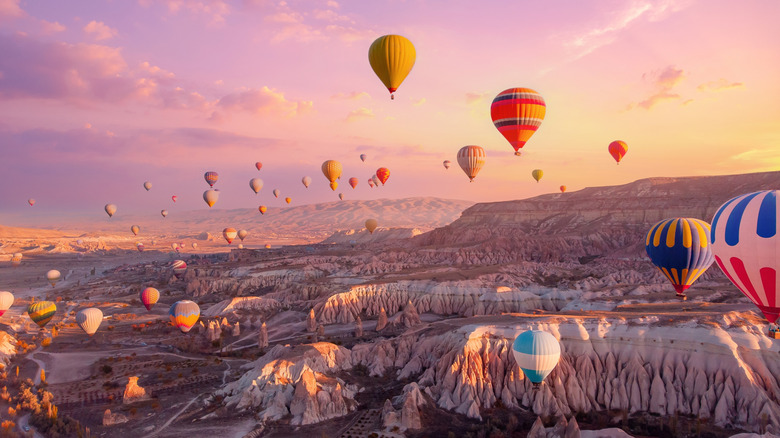 hot air balloons in Cappadocia Turkey