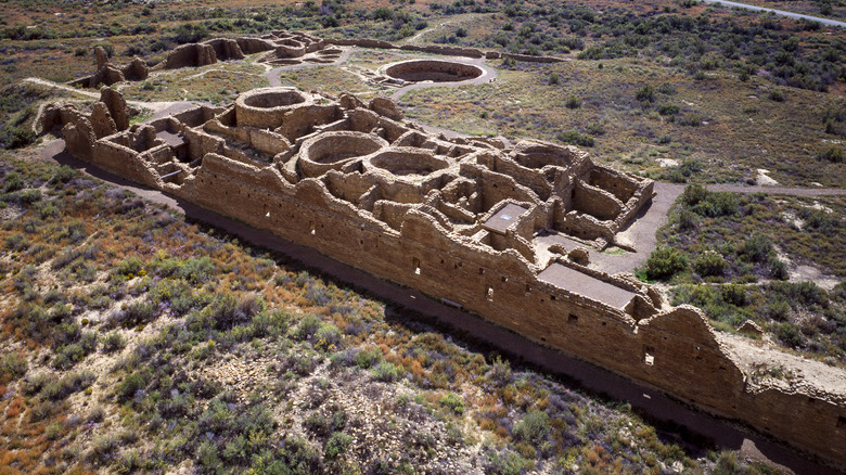 View of ruins in Chaco Culture National Historical Park