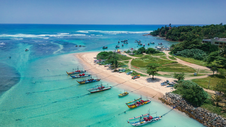 Boats in the water from aerial view