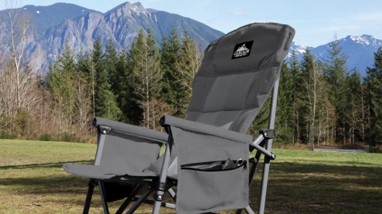 camp chair with mountains