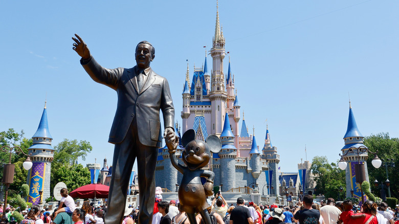 Walt and Mickey statue Disney World