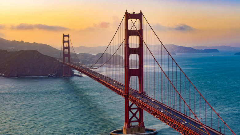 aerial view of the Golden Gate Bridge