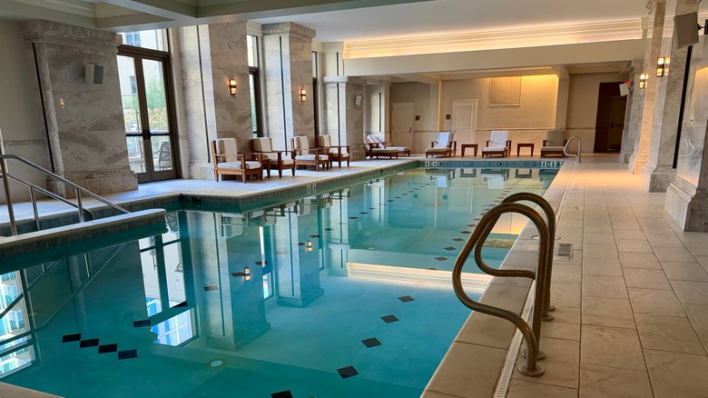 The indoor pool at Waldorf Astoria Spa in Atlanta