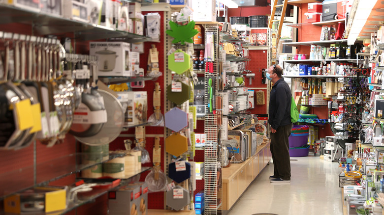 Customer shopping at Cliff's Variety