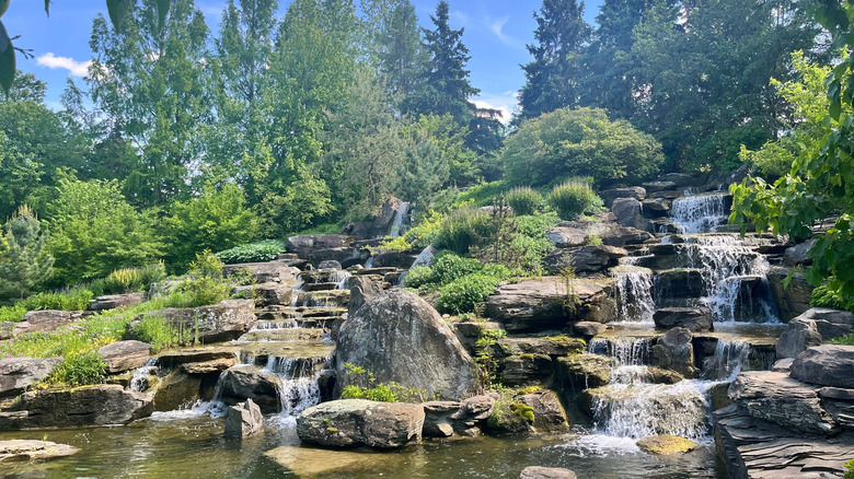 waterfall at the Frederik Meijer Gardens and Sculpture Park - Grand Rapids, Michigan -