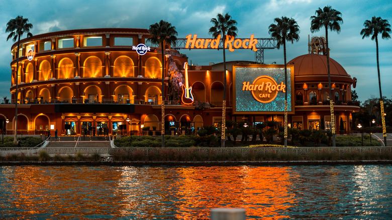 Roman Coliseum-style Hard Rock Cafe building in Citywalk Orlando