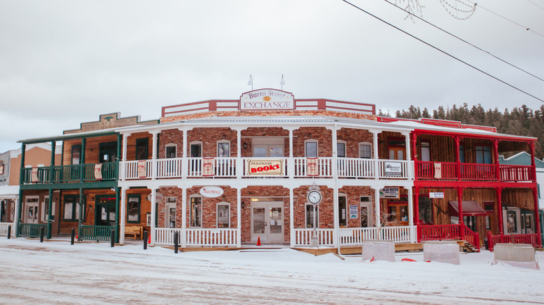 Cloudcroft, New Mexico historic buildings in the snow