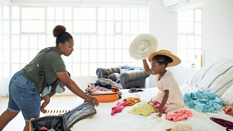 family packing for vacation
