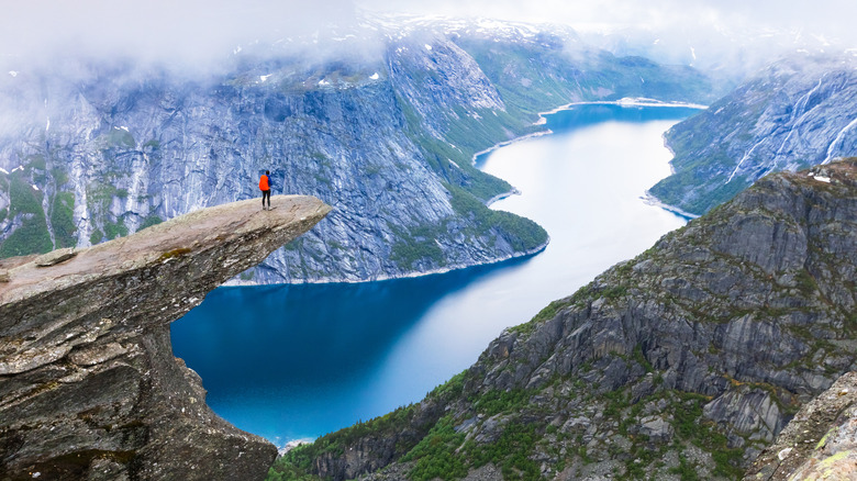 man on edge of cliff