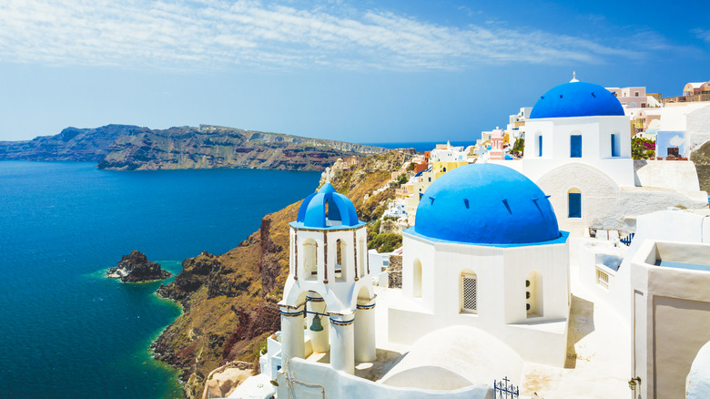 buildings in Santorini, Greece