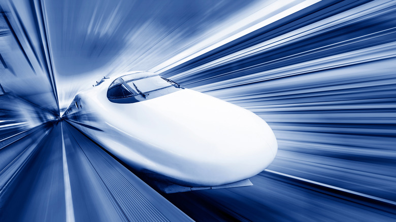 bullet train going fast