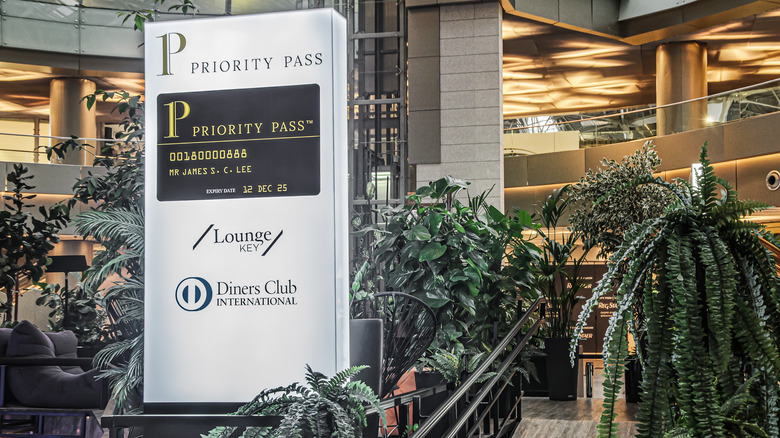 Priority Pass advertisement for lounge