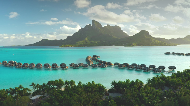 Overwater bungalows in Bora Bora