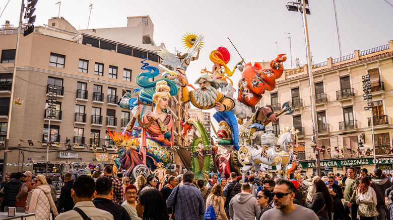 a monumental effigie at the fallas festival in Valencia