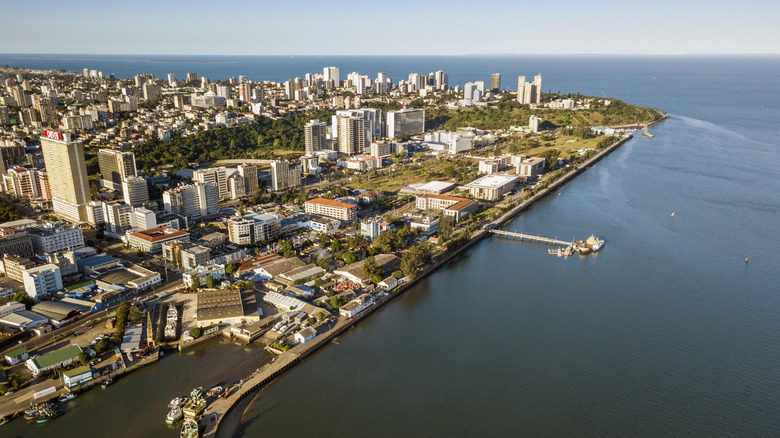 Aerial view of Maputo and its waterfront