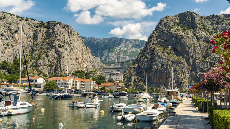 The harbor of Omis, Croatia,