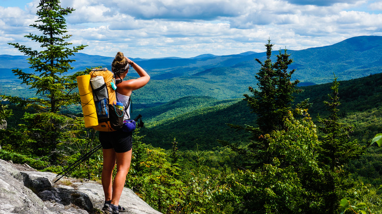 Appalachian Trail hiker at overlook