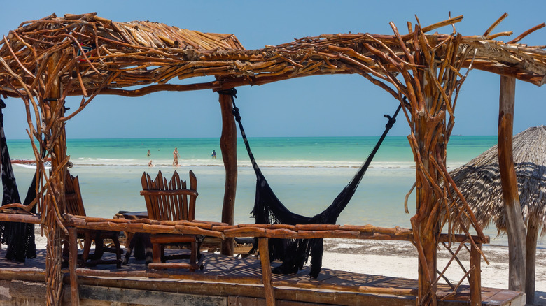 Beach huts at Holbox beach