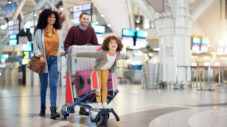 family at an airport