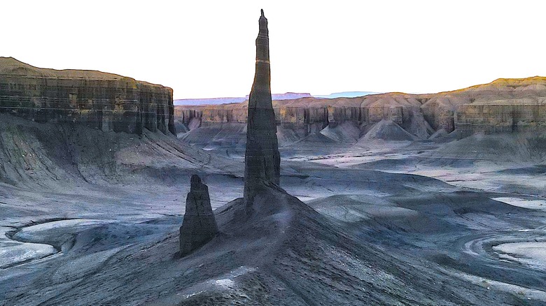 Huge rock spires in Utah desert