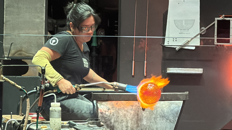 Glassblower at the Corning Museum of Glass