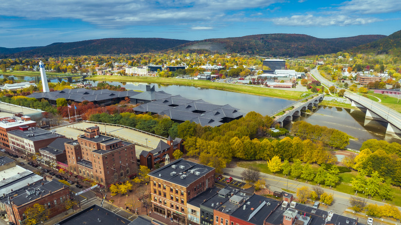 Birdseye view of Corning, New York