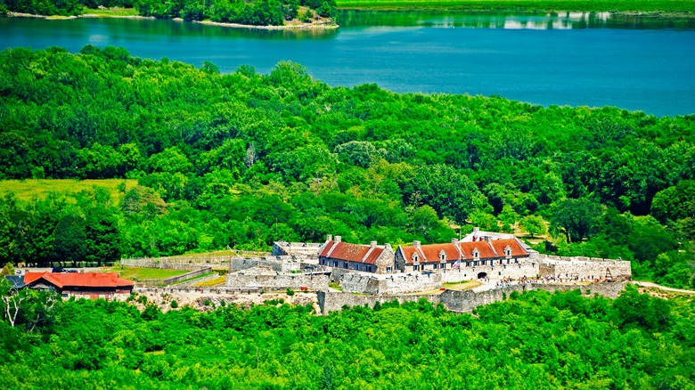 Aerial view of Ft. Ticonderoga in Upstate New York