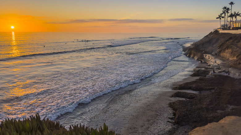 Sunset over the beach in Encinitas