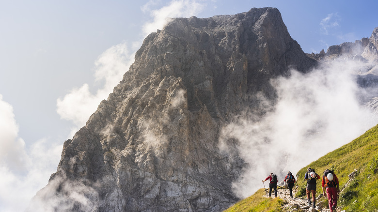 A group of hikers in the Italian alps