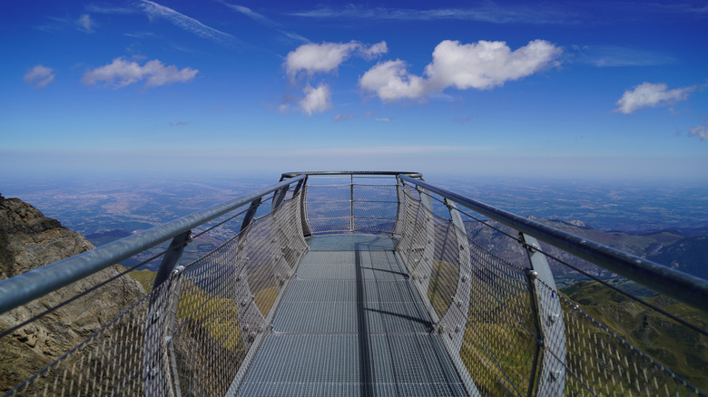 a footbridge atop the pyrenee mountains