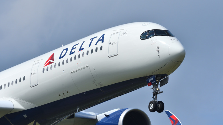 a Delta Air Lines aircraft taking off