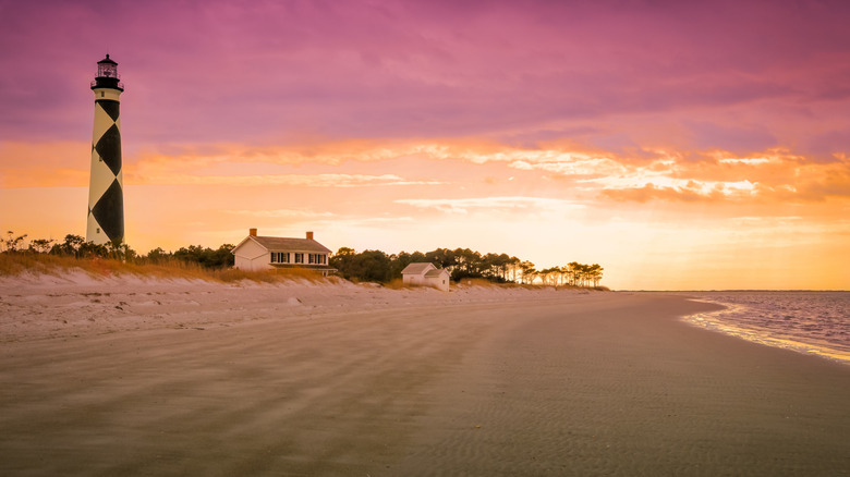 North Carolina's Cape Lookout National Seashore at sunset.