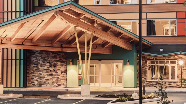 Exterior entrance for Hotel Zed in British Columbia