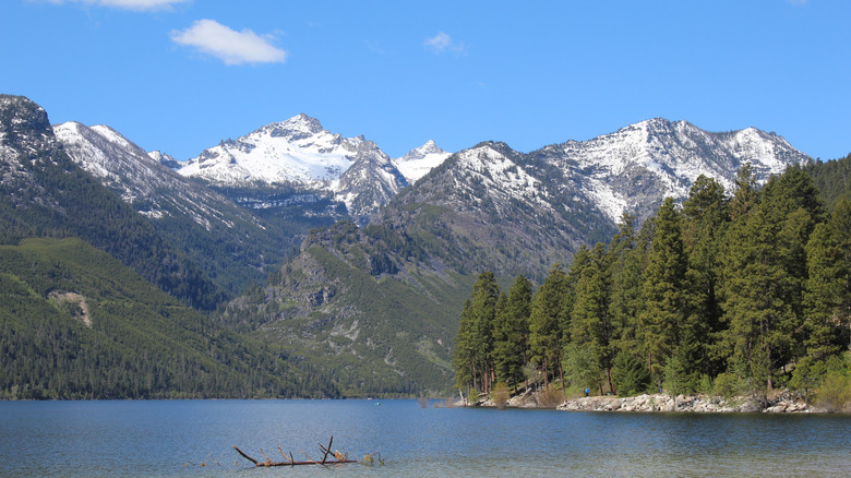 Snow-capped mountains in Darby