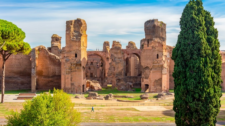 front view of ancient baths